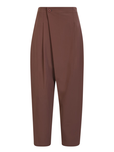 Shop Issey Miyake Trousers In Brown