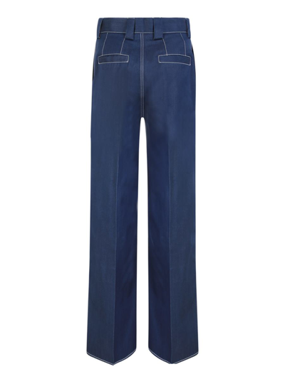 Shop Sunnei Trousers In Blue