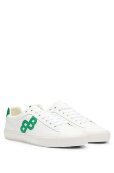 Shop Hugo Boss Low-top Trainers With Monogram Detail In White