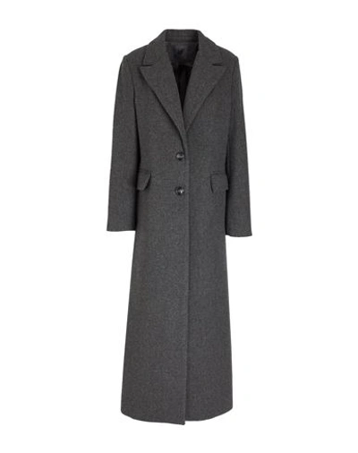 Shop 8 By Yoox Virgin Wool Tweed Coat Woman Coat Grey Size 10 Virgin Wool, Polyamide