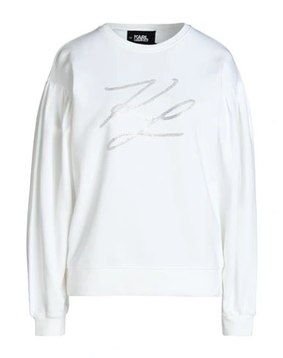 Shop Karl Lagerfeld Puffy Sleeve Kl Sweatshirt Woman Sweatshirt White Size S Cotton, Polyester