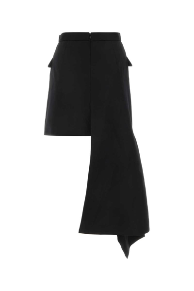 Alexander Mcqueen Zip Slash Mini Skirt In Black