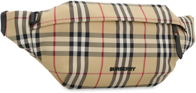 Shop Burberry Technical Fabric Belt Bag In Beige