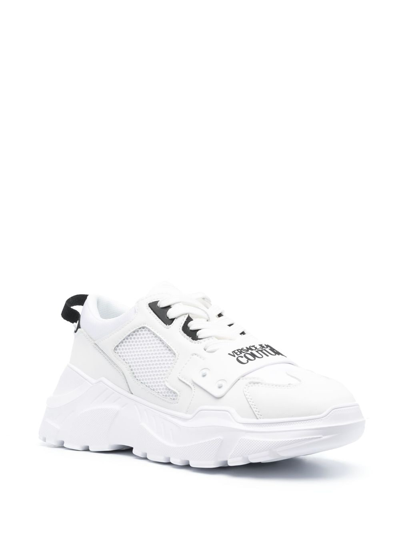 Versace Jeans Couture Panelled Leather Low-top Sneakers In White