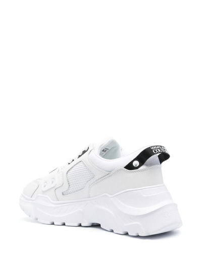 Versace Jeans Couture Panelled Leather Low-top Sneakers In White