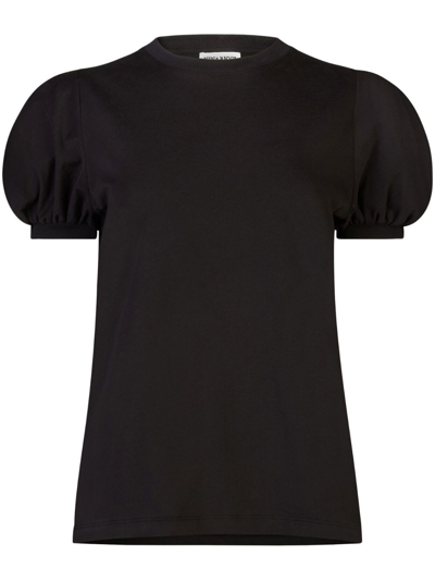 Shop Nina Ricci Puff-sleeves Cotton T-shirt In Black