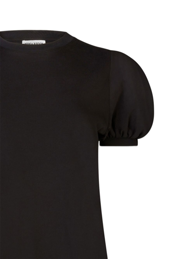 Shop Nina Ricci Puff-sleeves Cotton T-shirt In Black