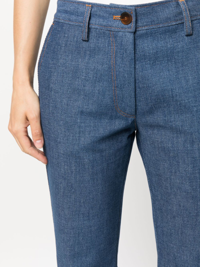 Forte Forte Mid-rise Cotton Flared Jeans In Blue