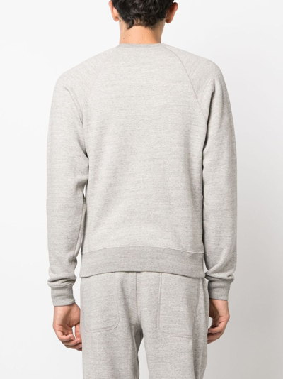 Shop Tom Ford Mélange-effect Crew-neck Sweatshirt In Grey