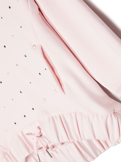 Shop Givenchy Stud-embellished Cotton-blend Hoodie In Pink