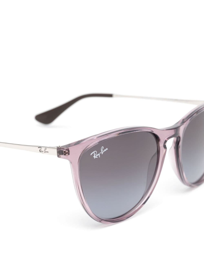 Ray-ban Junior Erika Round-frame Sunglasses In Purple