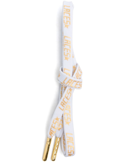 Shop Golden Goose Logo-print Shoe Laces In White