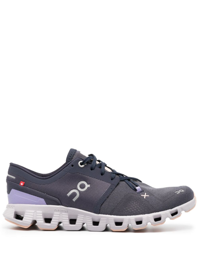 Shop On Running On Cloud X 3 Lace-up Sneakers In Purple