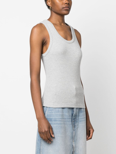Shop Agolde Knitted Sleeveless Tank Top In Grey