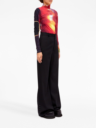 Mm6 Maison Margiela Long-length Flared Trousers In Black