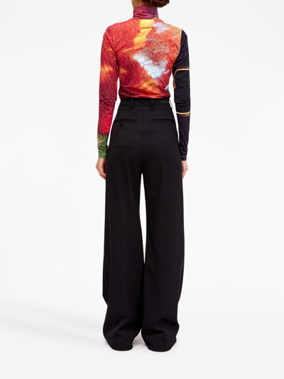 Mm6 Maison Margiela Long-length Flared Trousers In Black