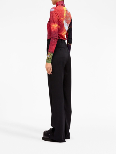 Mm6 Maison Margiela Long-length Flared Trousers In Black