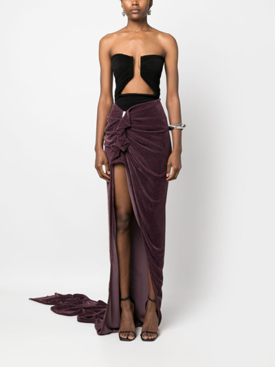 Shop Rick Owens Asymmetric Ruffled Maxi Skirt In Purple
