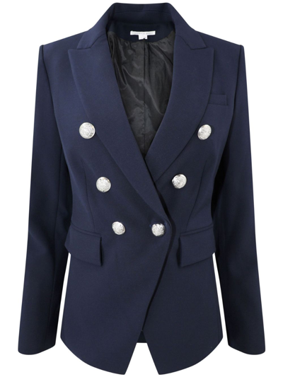 Shop Veronica Beard Miller Double-breasted Blazer In Blue