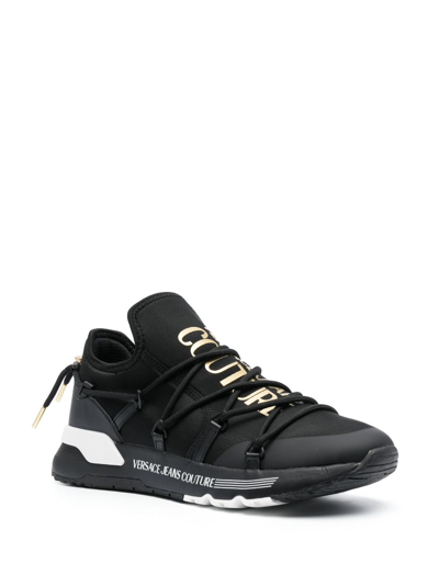 Shop Versace Jeans Couture Dynamic Low-top Sneakers In Black