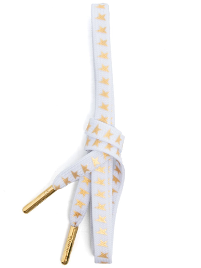 Shop Golden Goose Star-print Shoe Laces In White