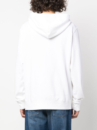 Shop Sandro Boutique Logo-print Cotton Hoodie In White