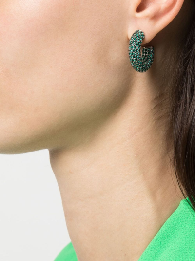 Amina Muaddi Crystal-embellished Earrings In Silver