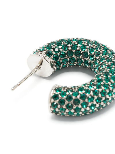 Shop Amina Muaddi Crystal-embellished Earrings In Silver