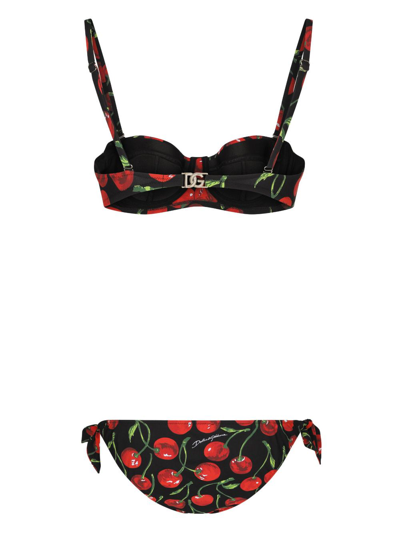 Shop Dolce & Gabbana Graphic-print Bikini Set In Black