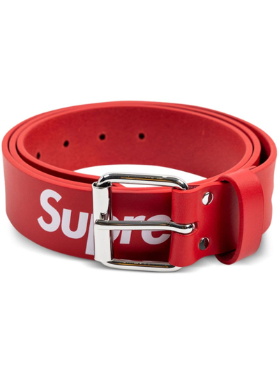 Shop Supreme Repeat "red" Leather Belt