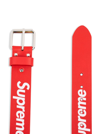 Shop Supreme Repeat "red" Leather Belt