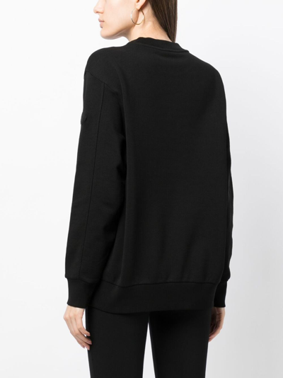 Shop Moncler Debossed-logo Cotton Sweatshirt In Black