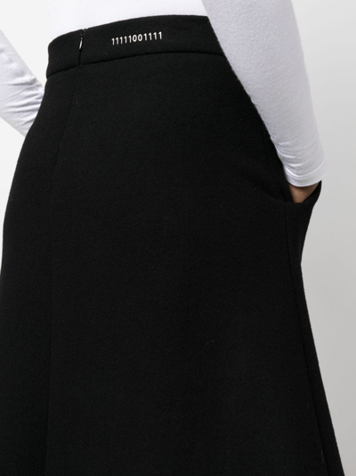 Shop Société Anonyme Embroidered-logo Midi Skirt In Black