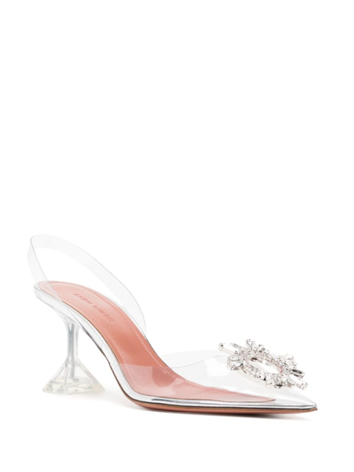 Amina Muaddi Begum 70mm Slingback Pumps In White