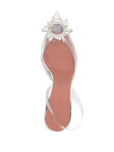 Amina Muaddi Begum 70mm Slingback Pumps In White