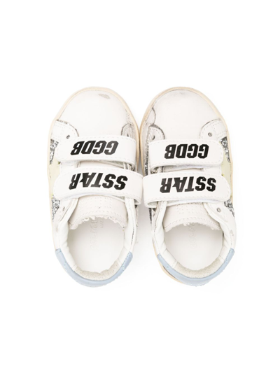 Shop Golden Goose Touch-strap Glitter Sneakers In White