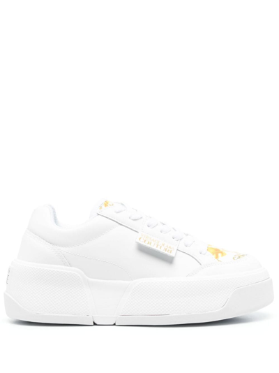 Shop Versace Jeans Couture Baroccoflage-print Low-top Sneakers In White