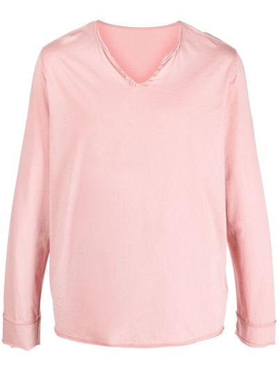 Shop Zadig & Voltaire Monastir Long-sleeve Cotton T-shirt In Pink