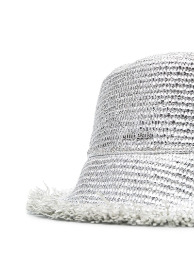 Shop Cult Gaia Metallic Bucket Hat In Silver