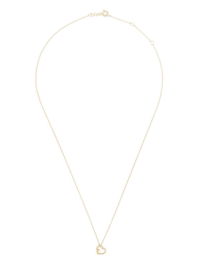 Shop Aliita Mini Heart Rhinestone Necklace In Yellow