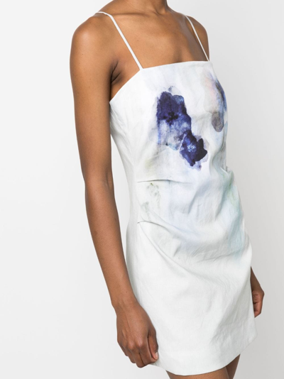 Shop Acne Studios Tie-dye Print Mini Dress In Blue