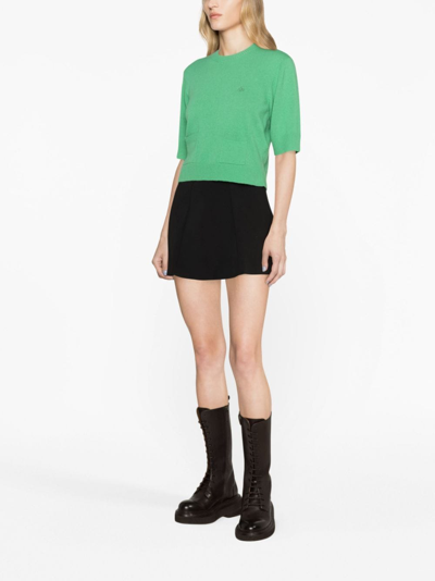 Shop The Garment Como Logo-embroidered Knitted Top In Green