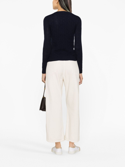 Polo Ralph Lauren Logo-embroidered Wool-cashmere Jumper In Blue