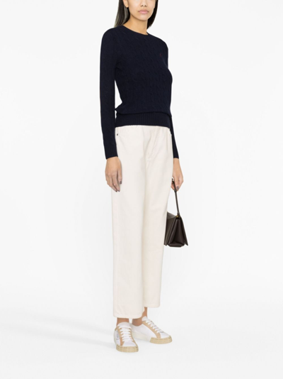 Polo Ralph Lauren Logo-embroidered Wool-cashmere Jumper In Blue