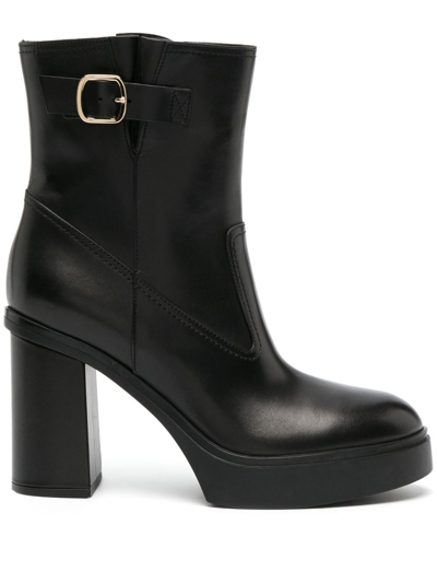 Shop Santoni Buckle-detail 11mm Leather Boots In Black