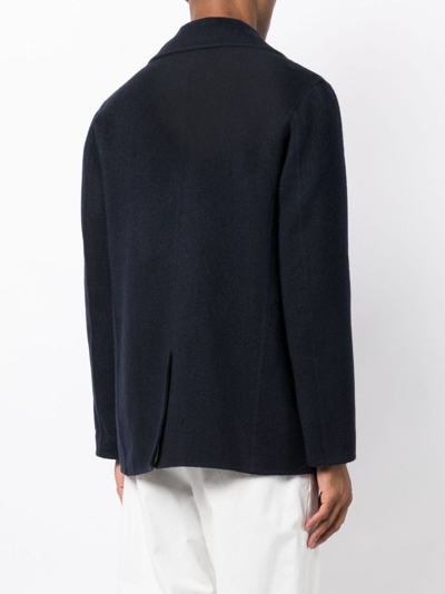 Shop Kiton Double-breasted Cashmere Jacket In Blue
