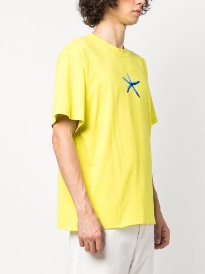 Shop Sandro Starfish-print Cotton T-shirt In Green