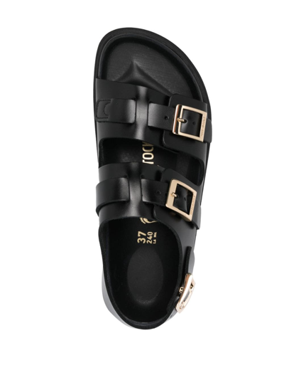 Shop Birkenstock Cannes Leather Sandals In Black