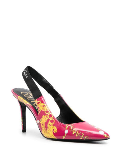 Shop Versace Jeans Couture Couture 90mm Slingback Pumps In Pink