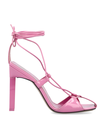 Shop Attico Adele Lace-up Sandal 105 In Light Pink